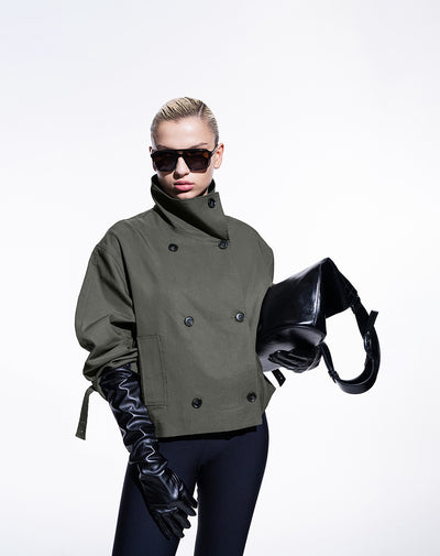 Chaqueta con forro y sin capucha verde mujer