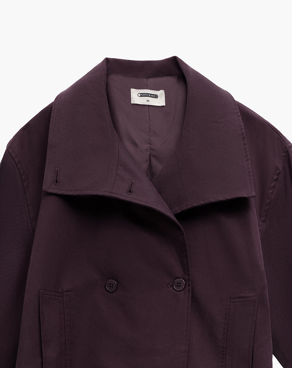 Chaqueta trench corta  vino tinto mujer
