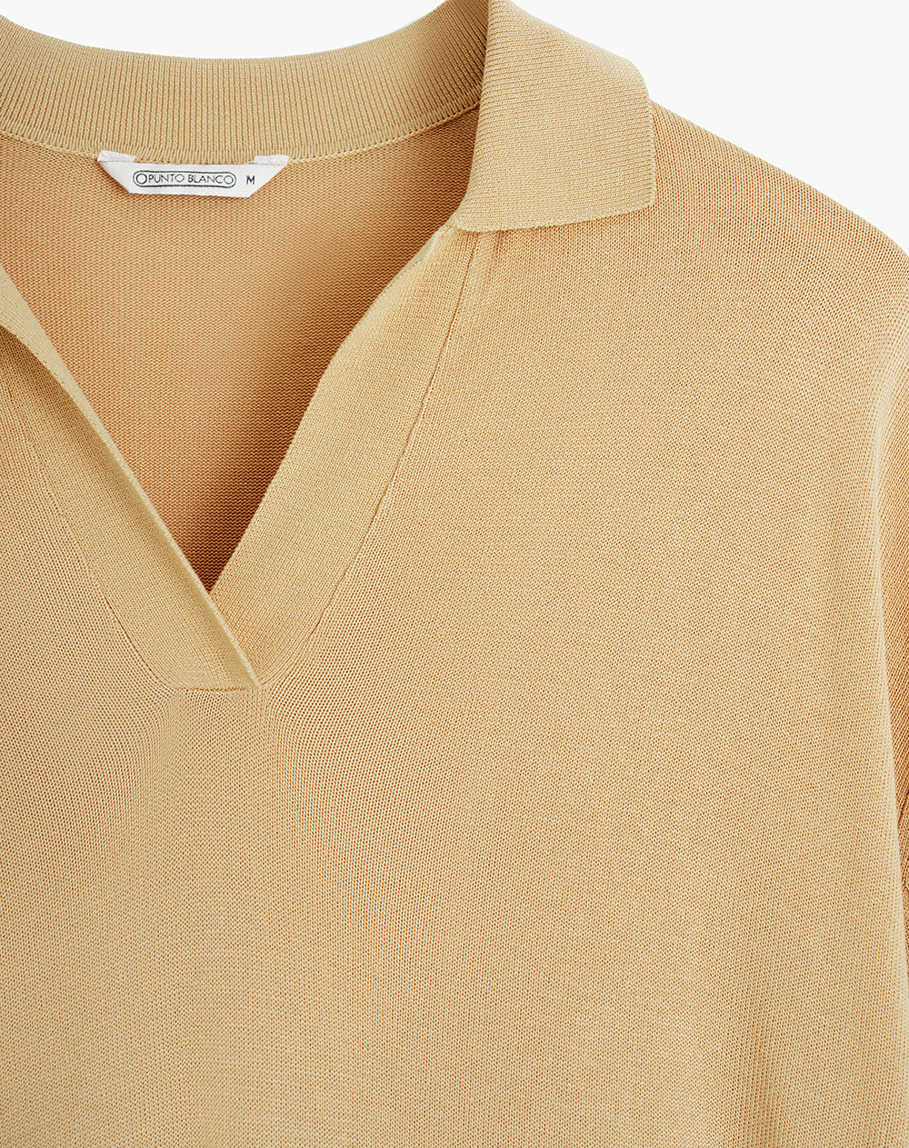 Vestido largo tejido de punto café mujer