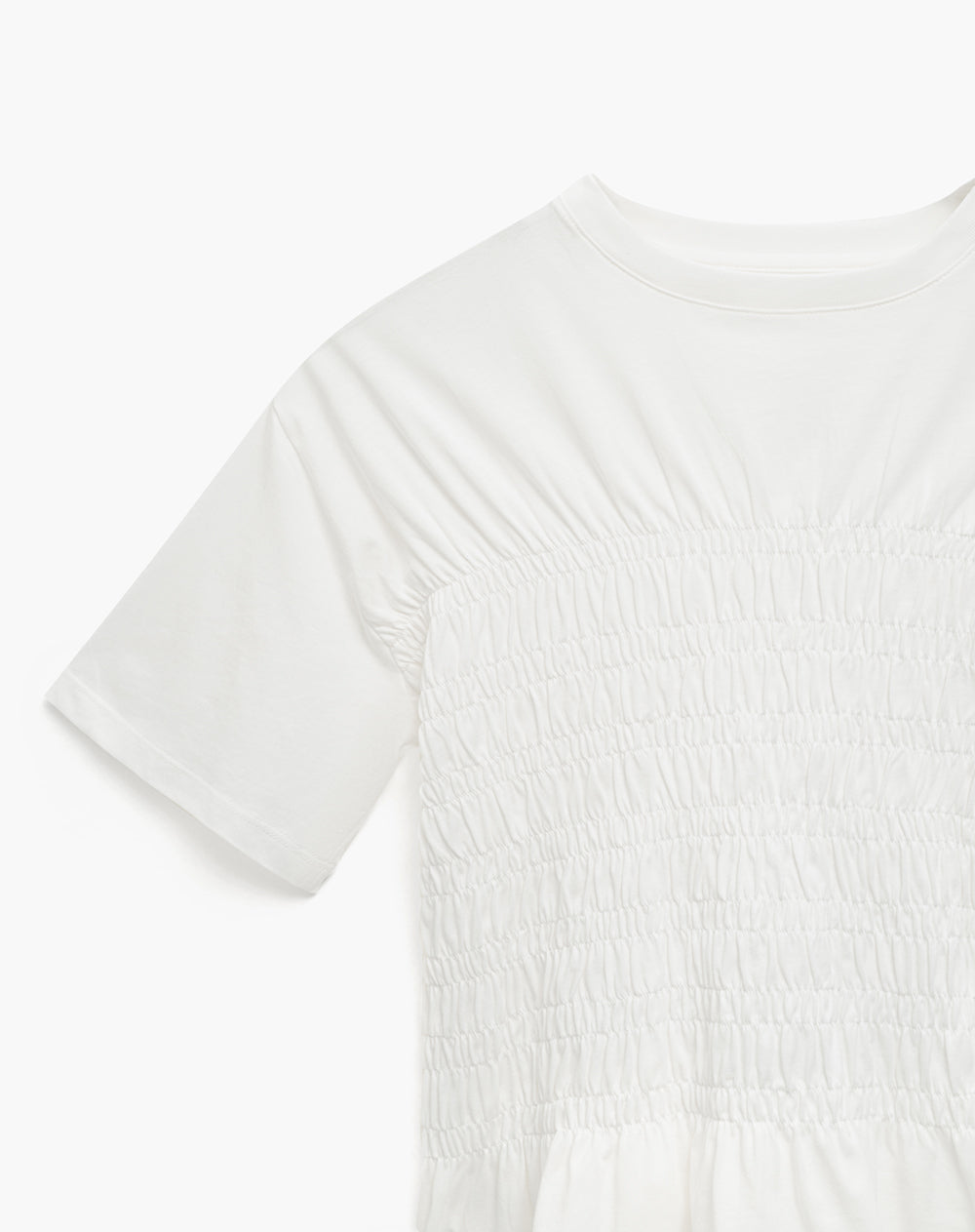 Camiseta nido de abeja crema mujer