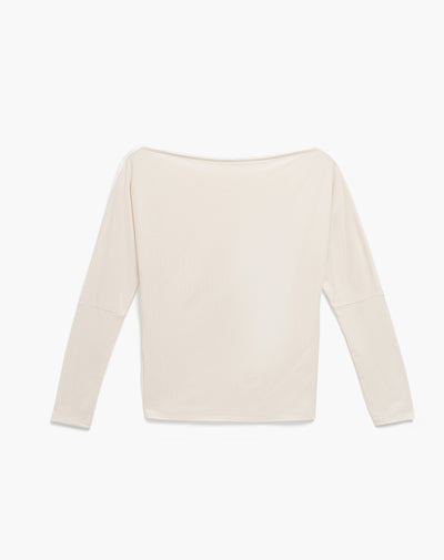 Camiseta regular fit manga larga avena
