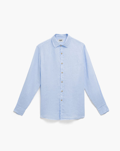 Camisa regular fit manga larga azul