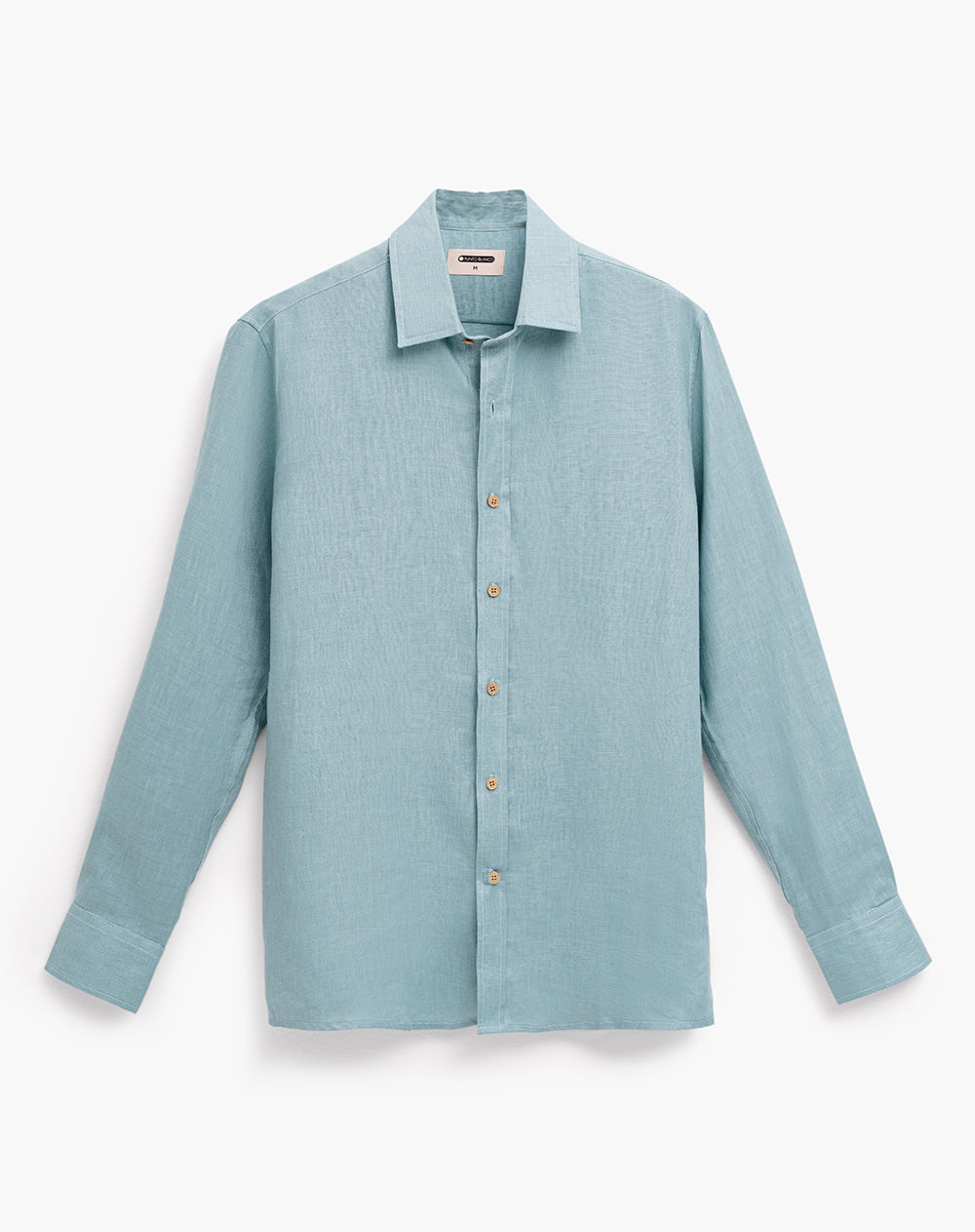 Camisa regular fit manga larga azul