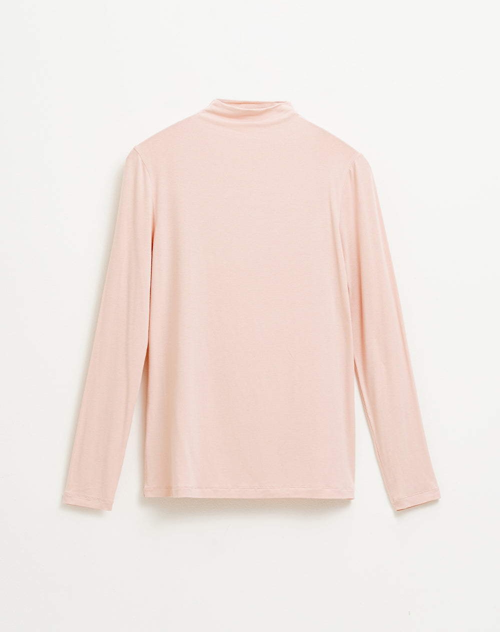 Camibuzo semi ajustado algodón sostenible cuello tortuga rosa mujer