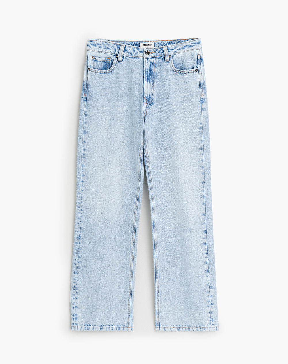 Jean recto tiro alto índigo medio mujer