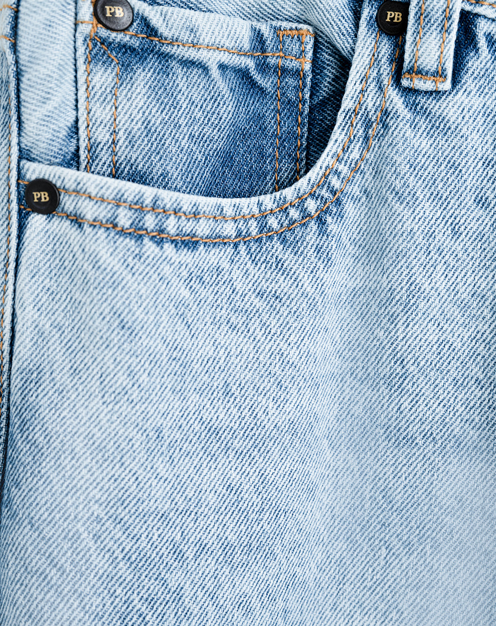 Jean recto tiro alto índigo medio mujer