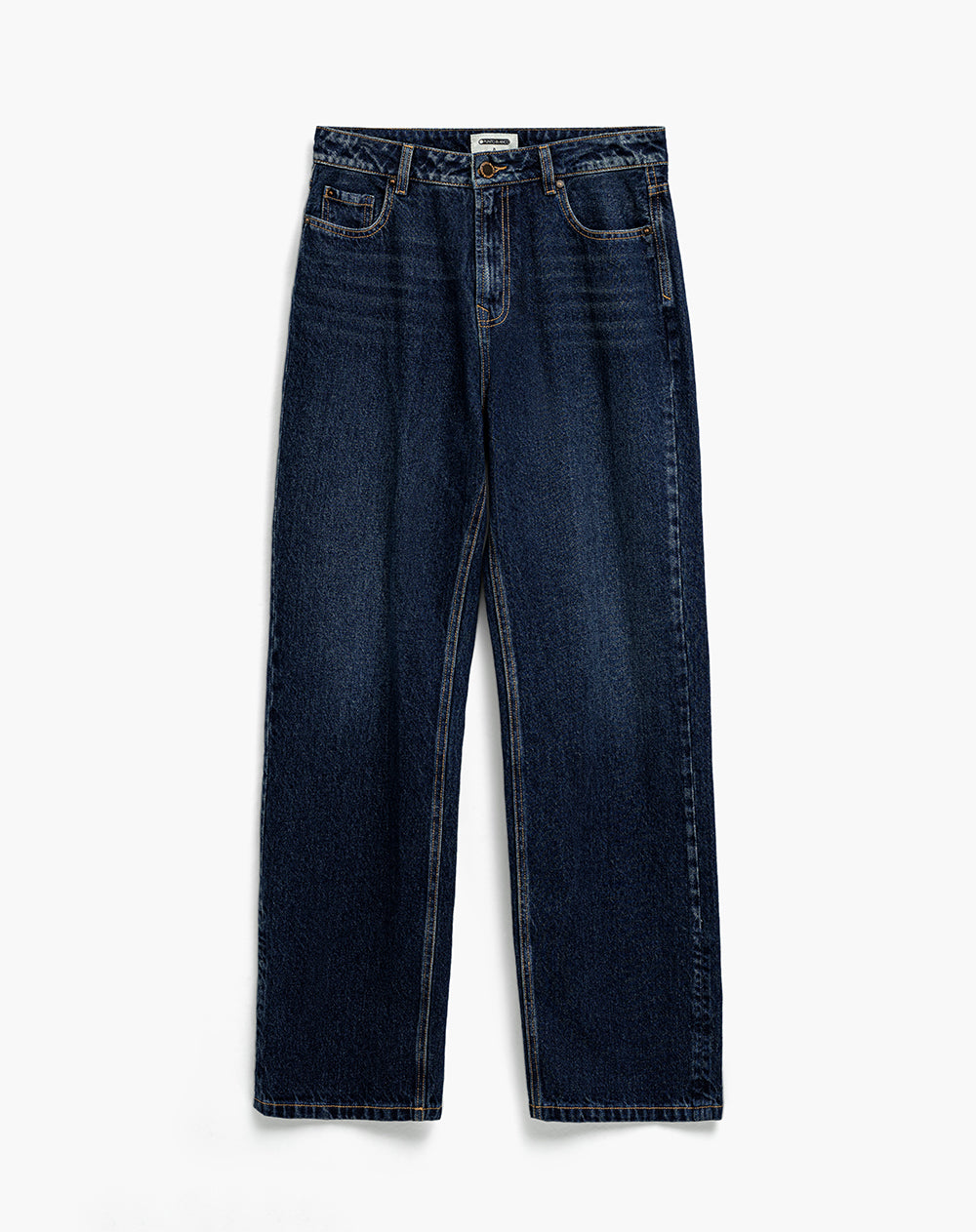 Jean recto tiro alto índigo oscuro mujer