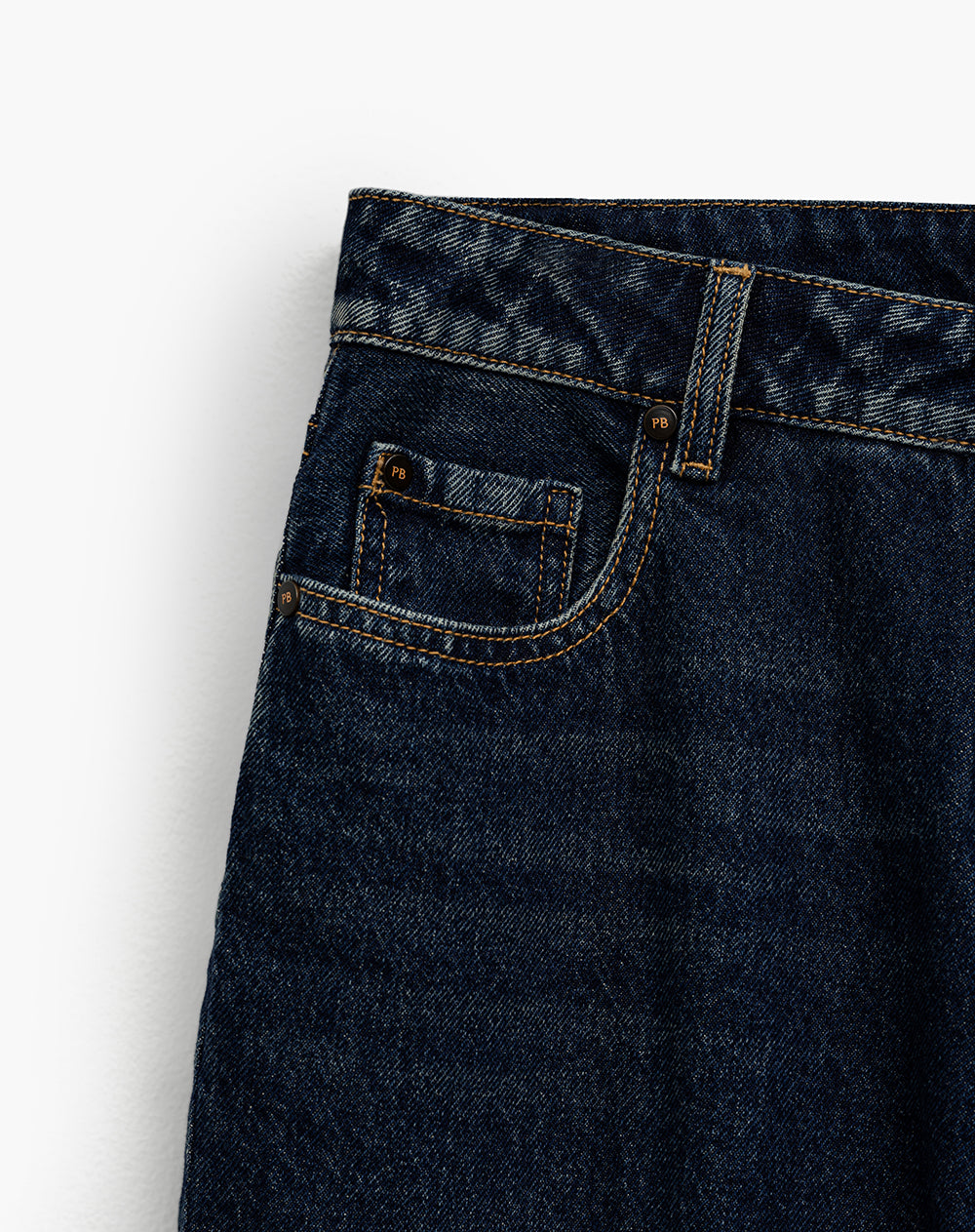 Jean recto tiro alto índigo oscuro mujer