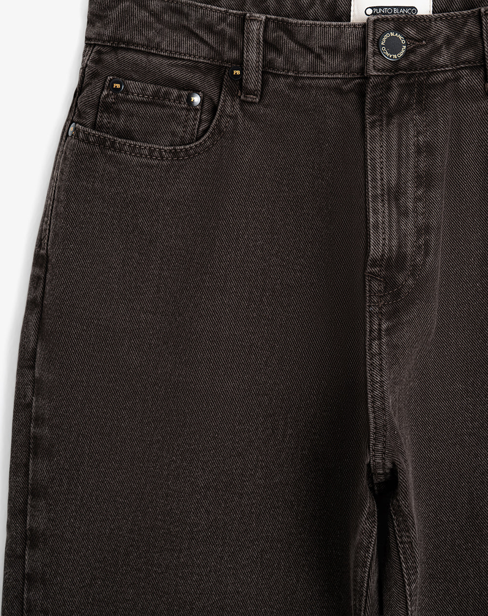 Jean regular fit tiro alto cafe