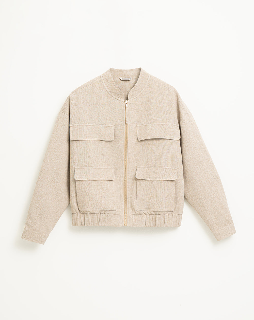 Chaqueta loose fit sin capucha camel