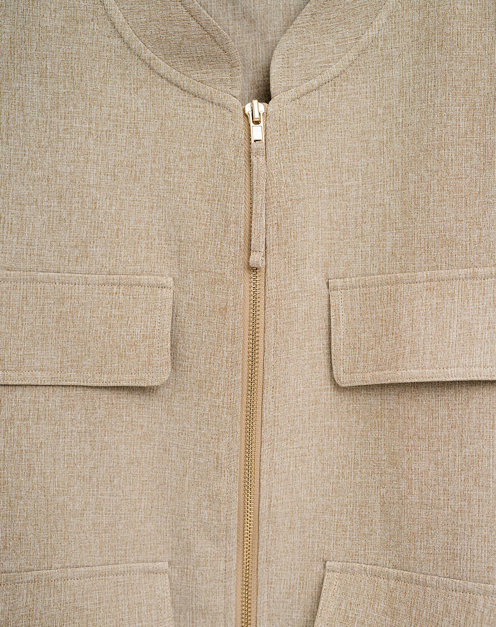 Chaqueta loose fit sin capucha camel