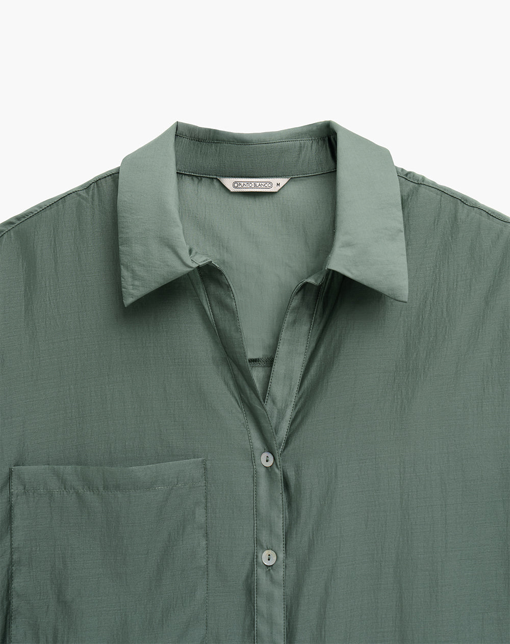 Camisa manga larga oversize transparencia verde mujer