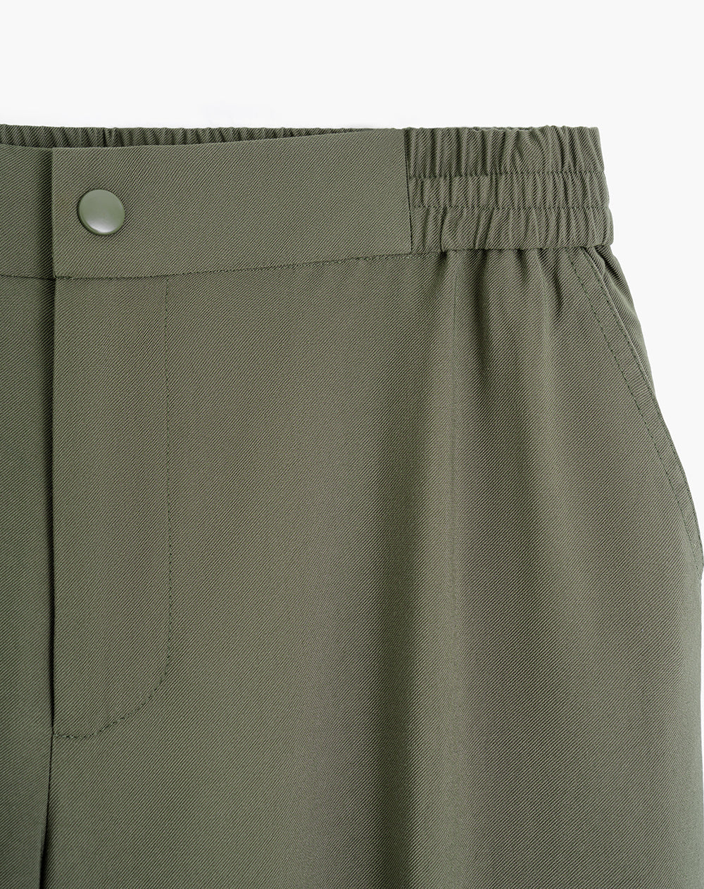 Pantalón recto tiro alto verde mujer