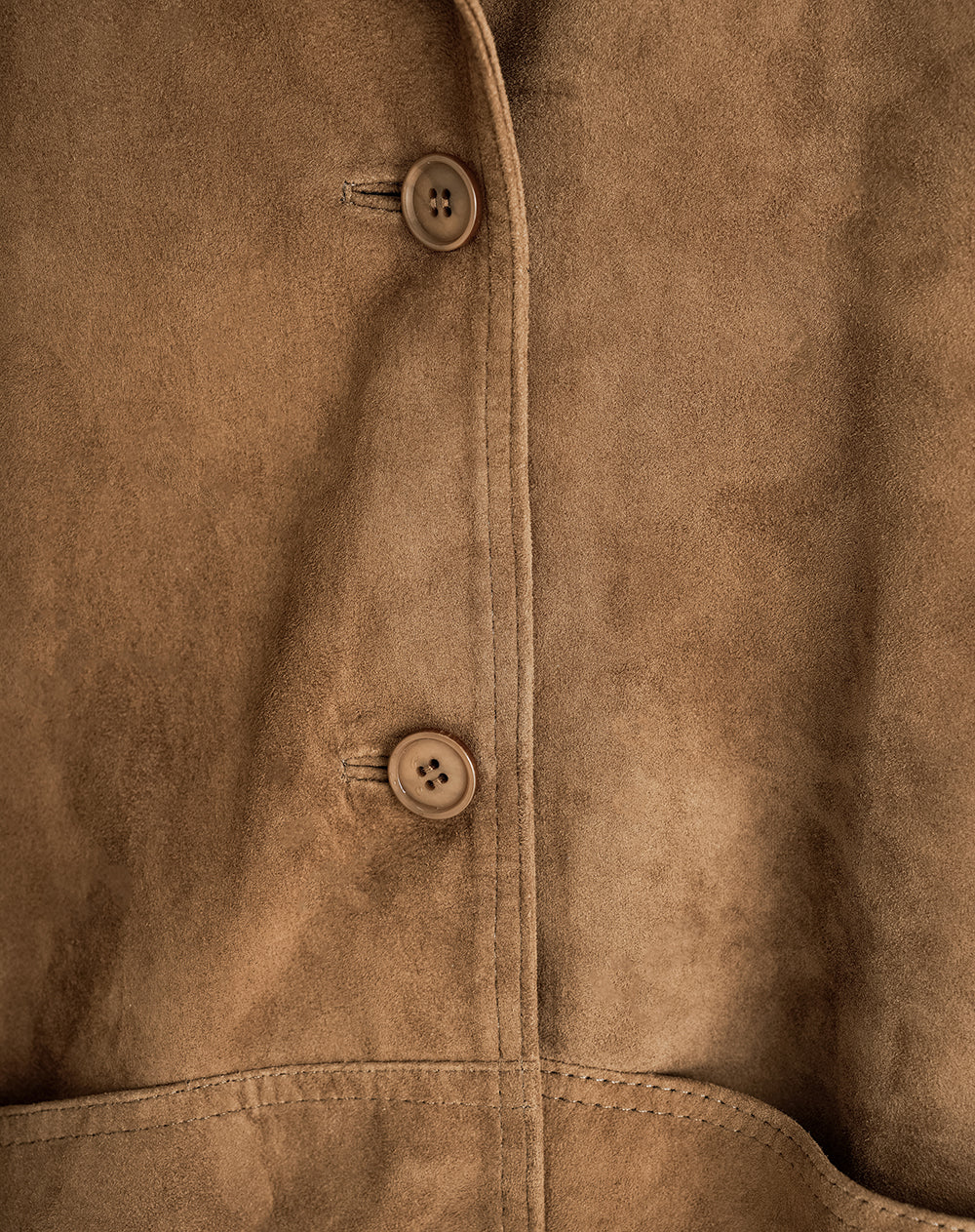 Chaqueta overshirt cuero tipo gamuza café mujer