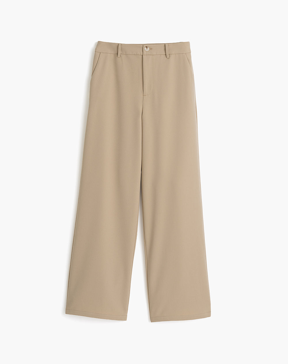Pantalón regular fit tiro alto khaki