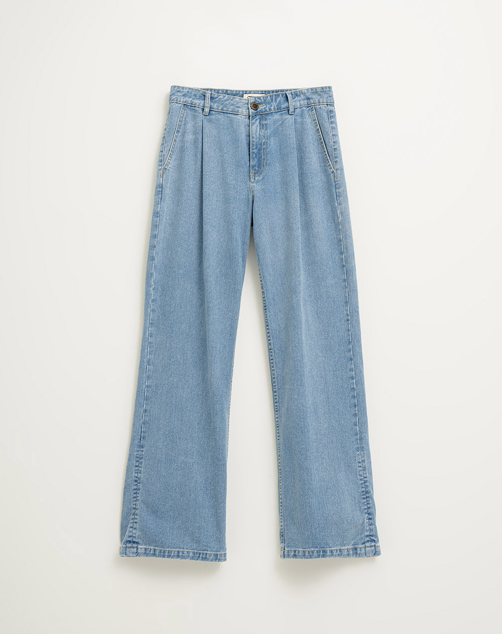 Jean regular fit tiro alto indigo claro