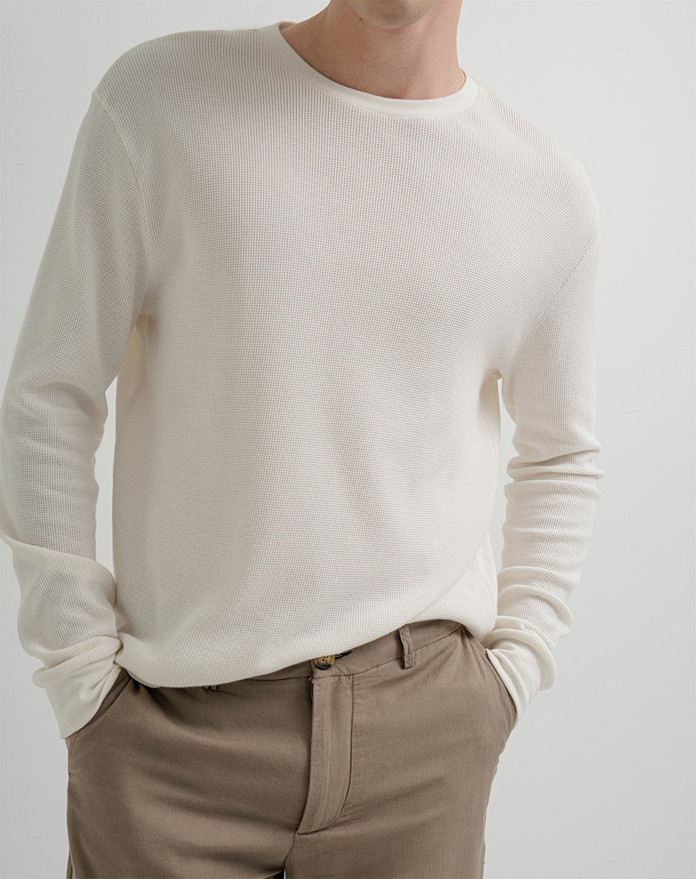 Bermuda regular fit en lino taupe