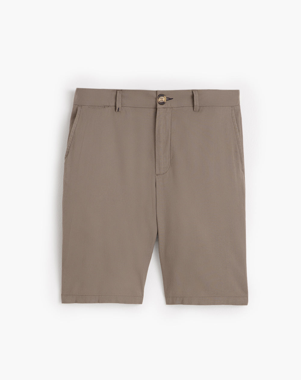 Bermuda regular lino taupe hombre