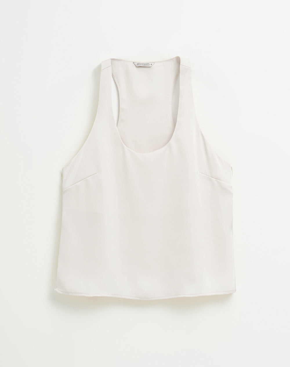 Camisa equeleto en satín crema mujer