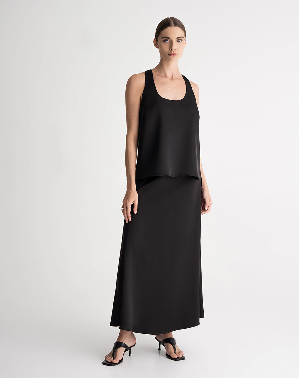 Camisa esqueleto forro interno negra mujer