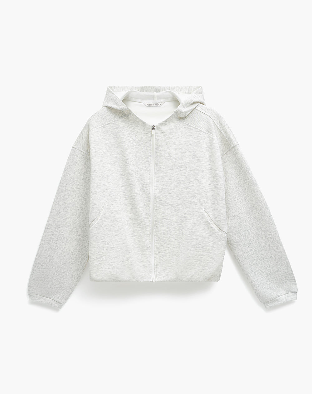 Chaqueta oversized fit con capucha gris jaspeada