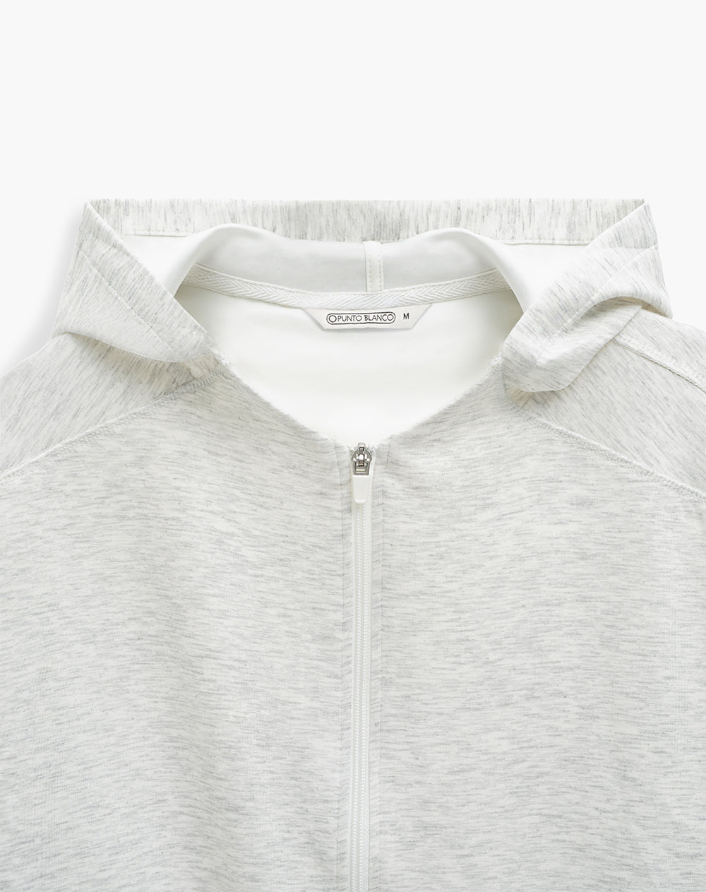 Chaqueta oversized fit con capucha gris jaspeada