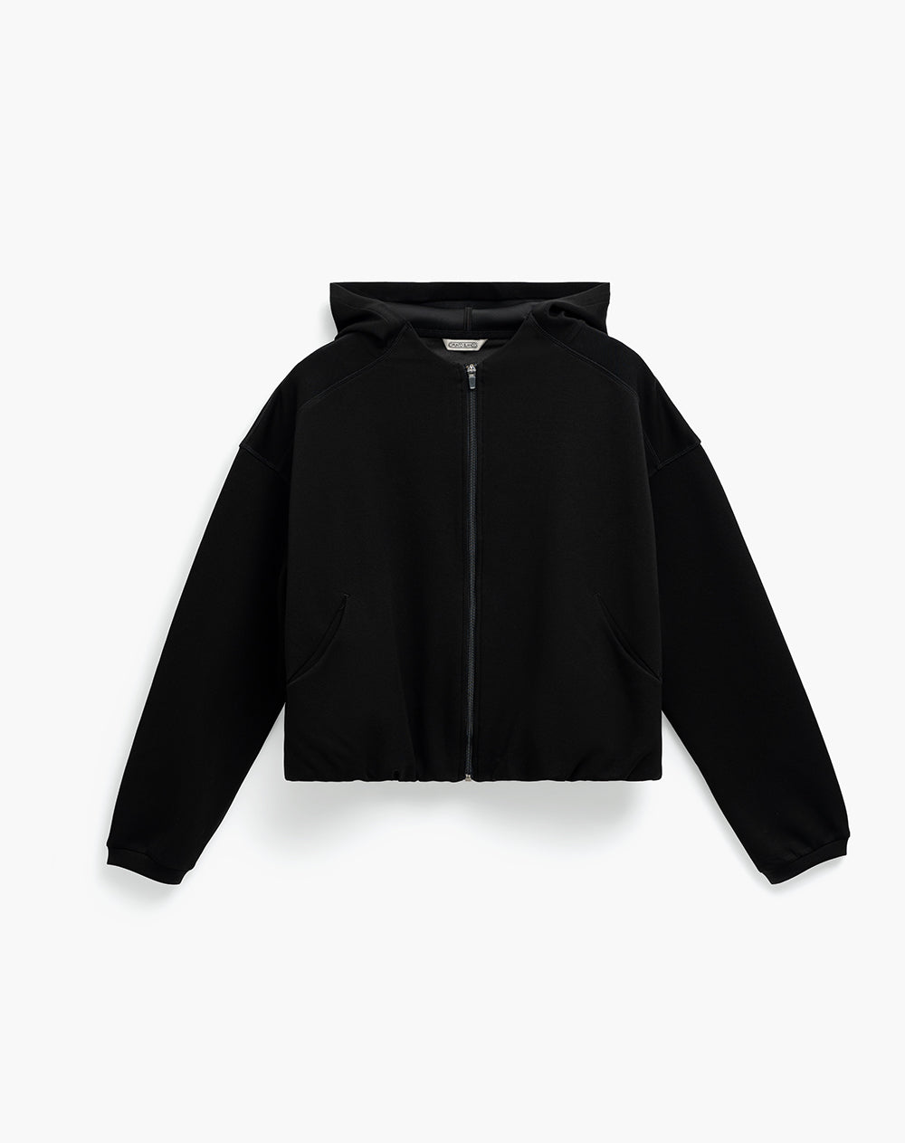 Chaqueta hoodie oversized negra mujer