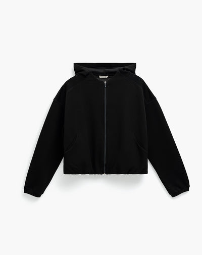 Chaqueta hoodie oversized negra mujer