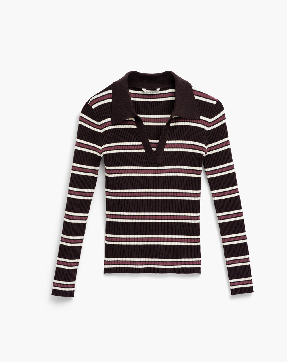 Camibuso tipo polo regular rayas mujer