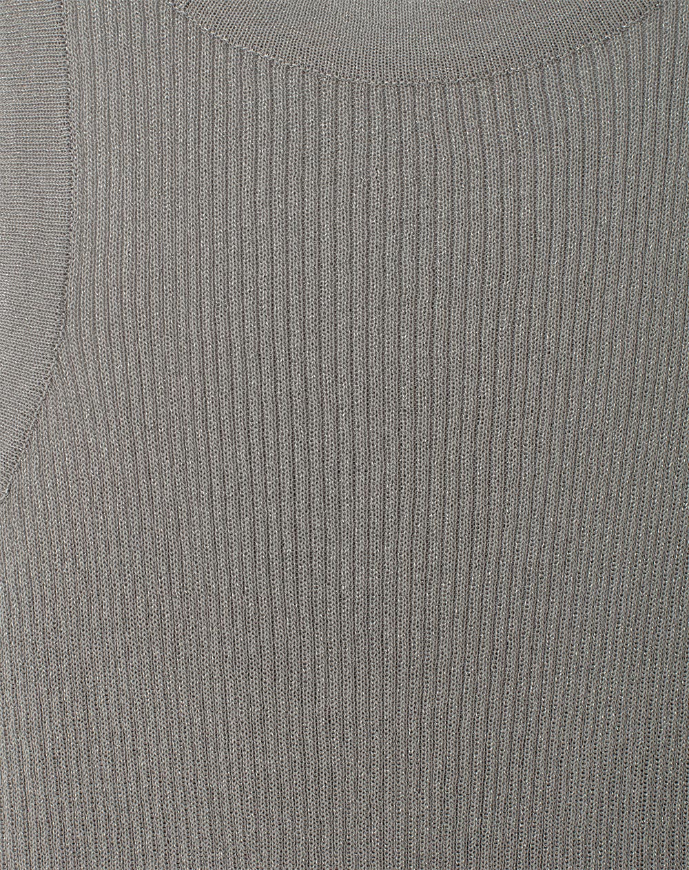 Blusa semi ajustada tejida acabado brillo plateada mujer