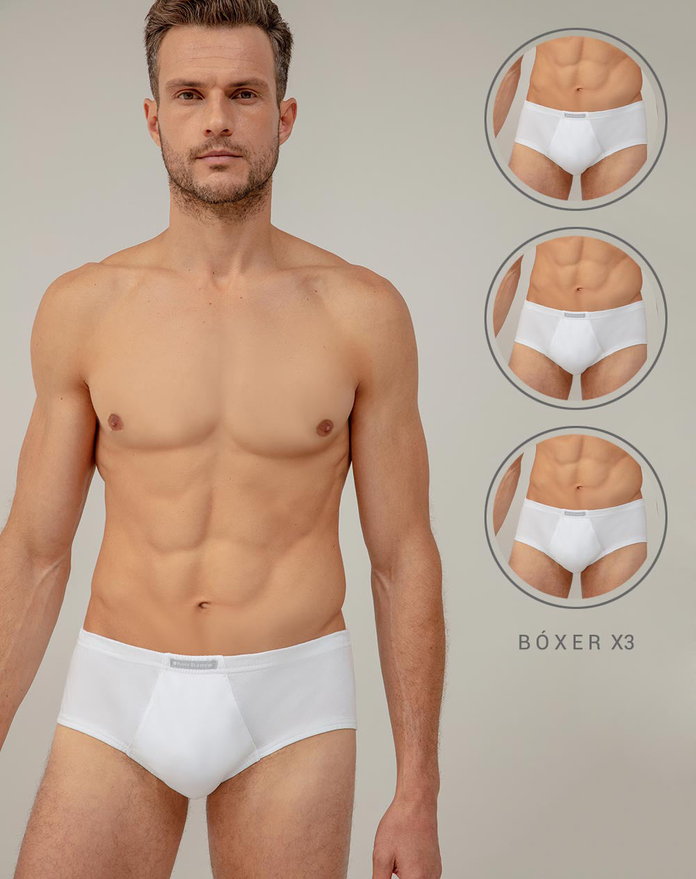 Boxér brief algodón copa anatómica x3unds surtidos