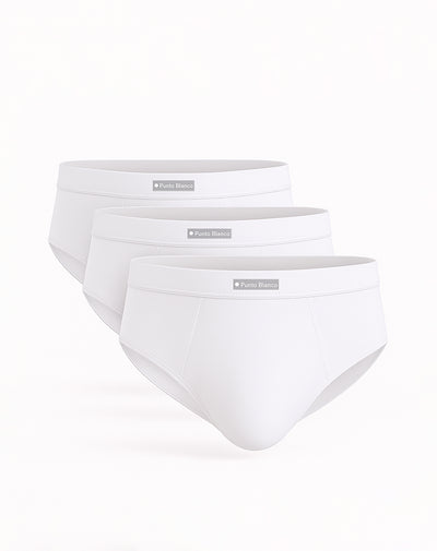 Bóxer brief algodón copa anatómica x3unds blanco
