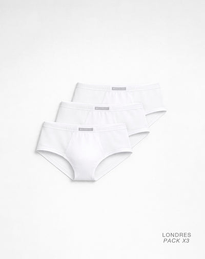 Bóxer brief algodón panel anatómico x3unds blanco