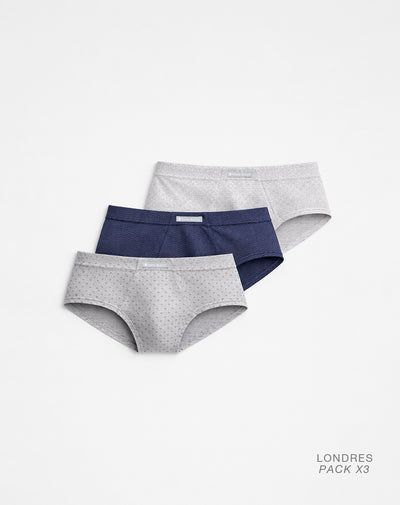 Bóxer brief algodón panel anatómico x3unds surtido