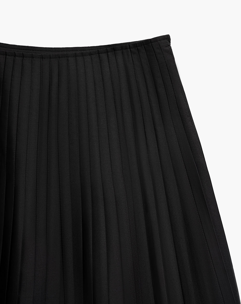 Falda midi plisada tiro alto negra mujer