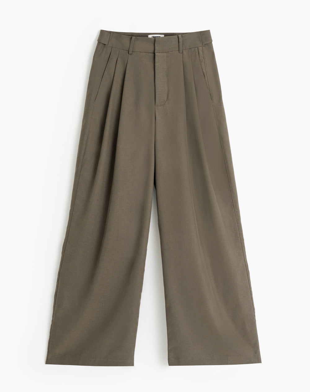 Pantalón palazzo tiro alto café mujer