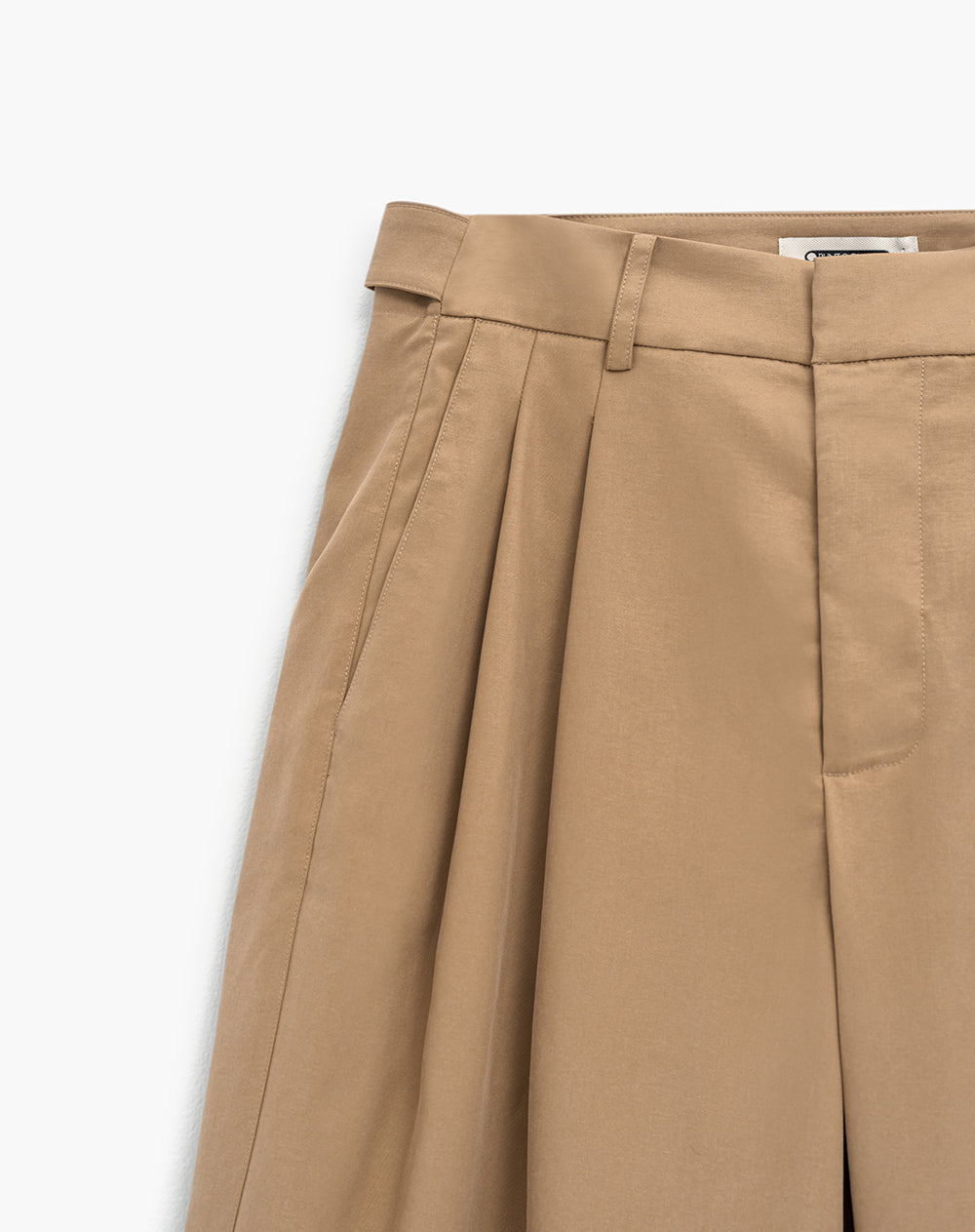 Pantalón wide leg tiro alto café mujer