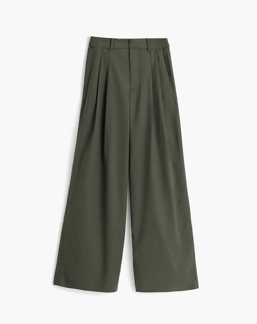 Pantalón loose fit tiro alto verde