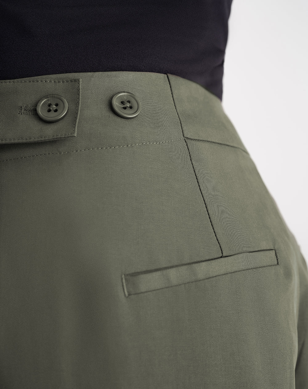 Pantalón loose fit tiro alto verde