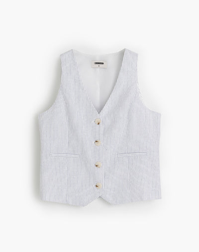 Chaleco tipo sastre regular rayas mujer