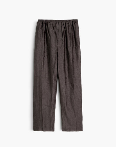 Pantalón relaxed fit tiro alto cafe