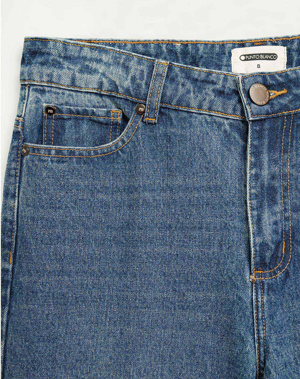 Jean regular fit tiro alto azul indigo oscuro