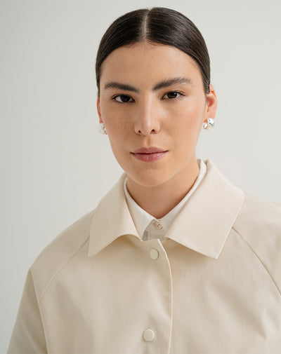 Chaqueta oversized fit crema