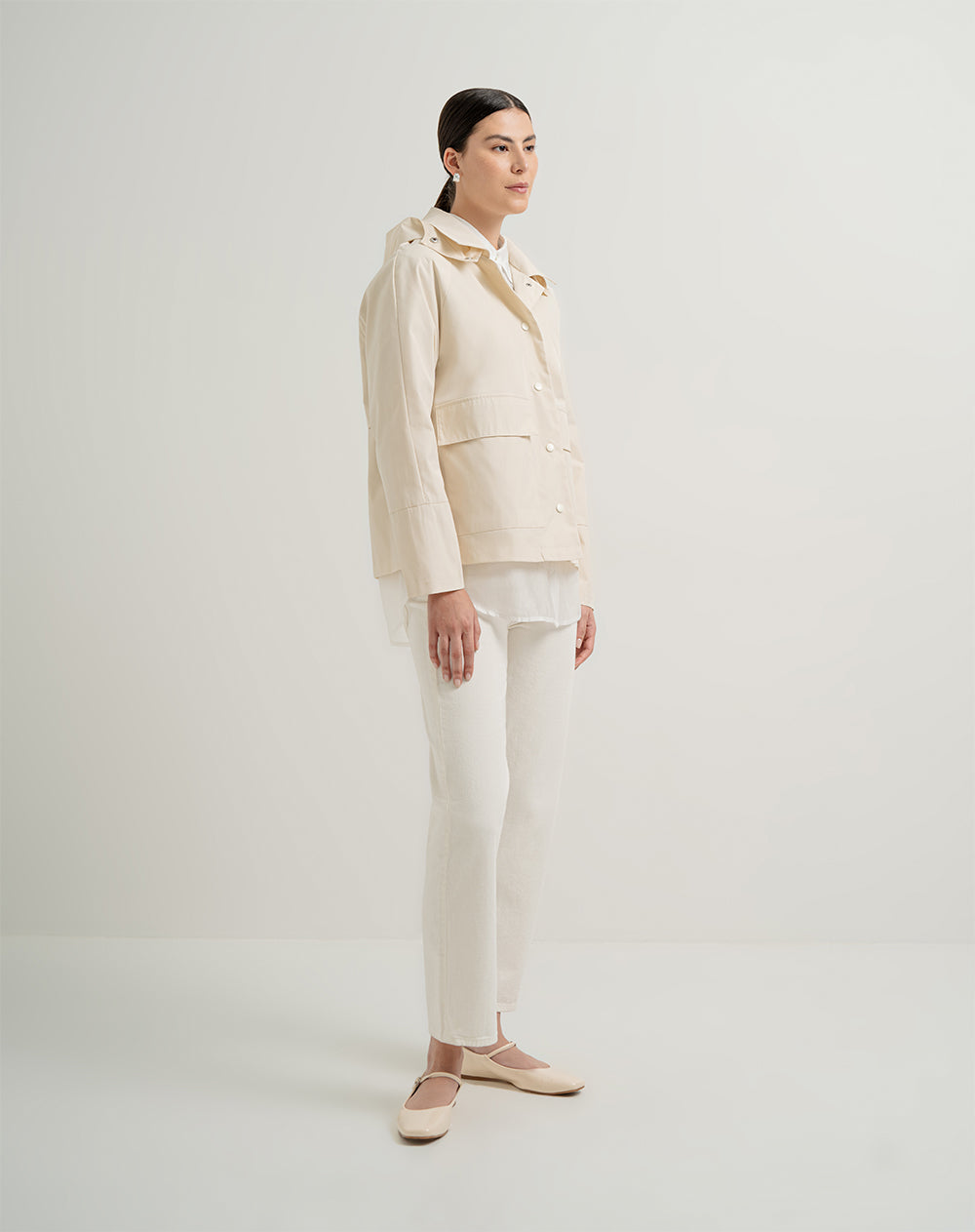 Chaqueta oversized fit crema