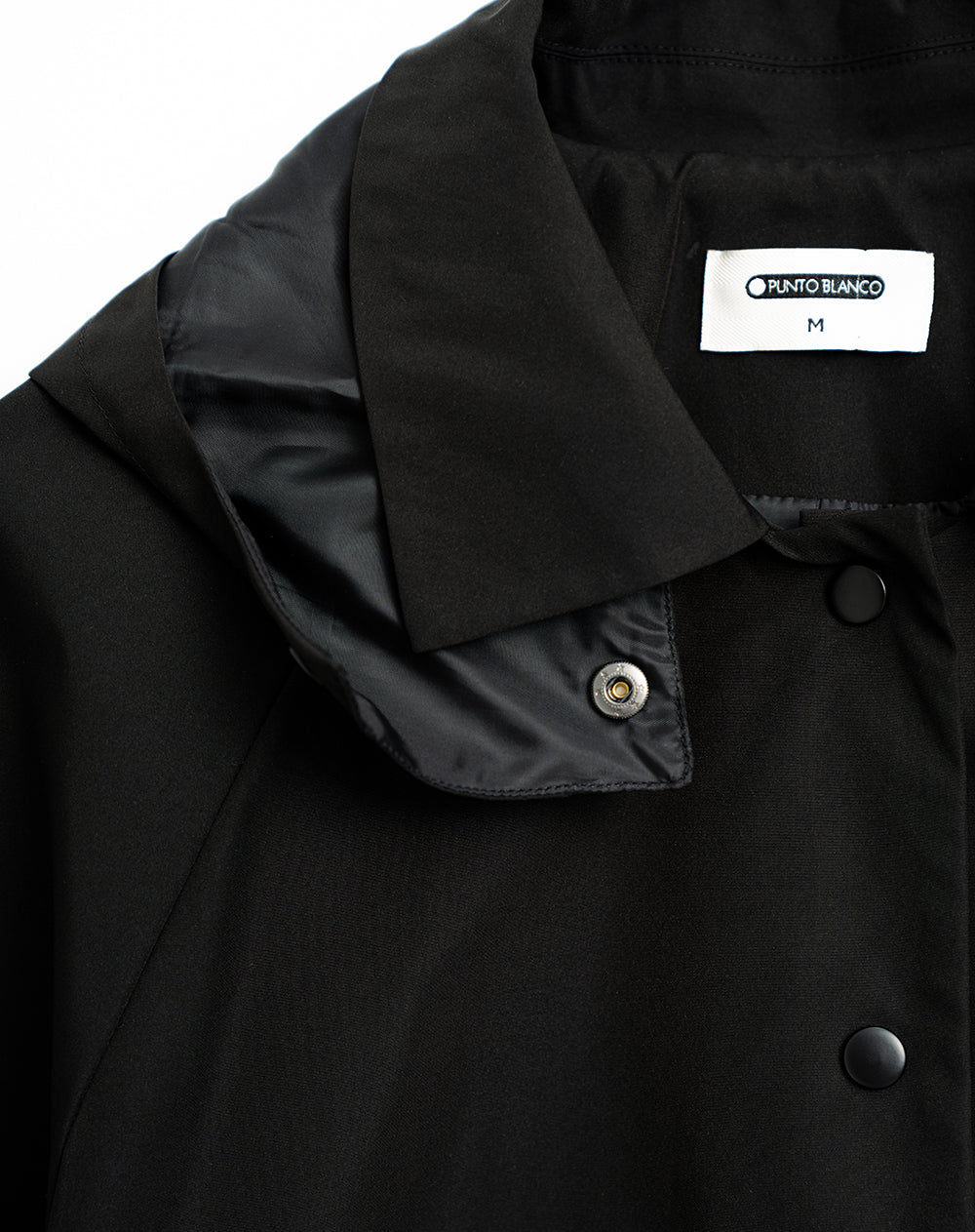 Chaqueta parka regular con capucha removible negro mujer