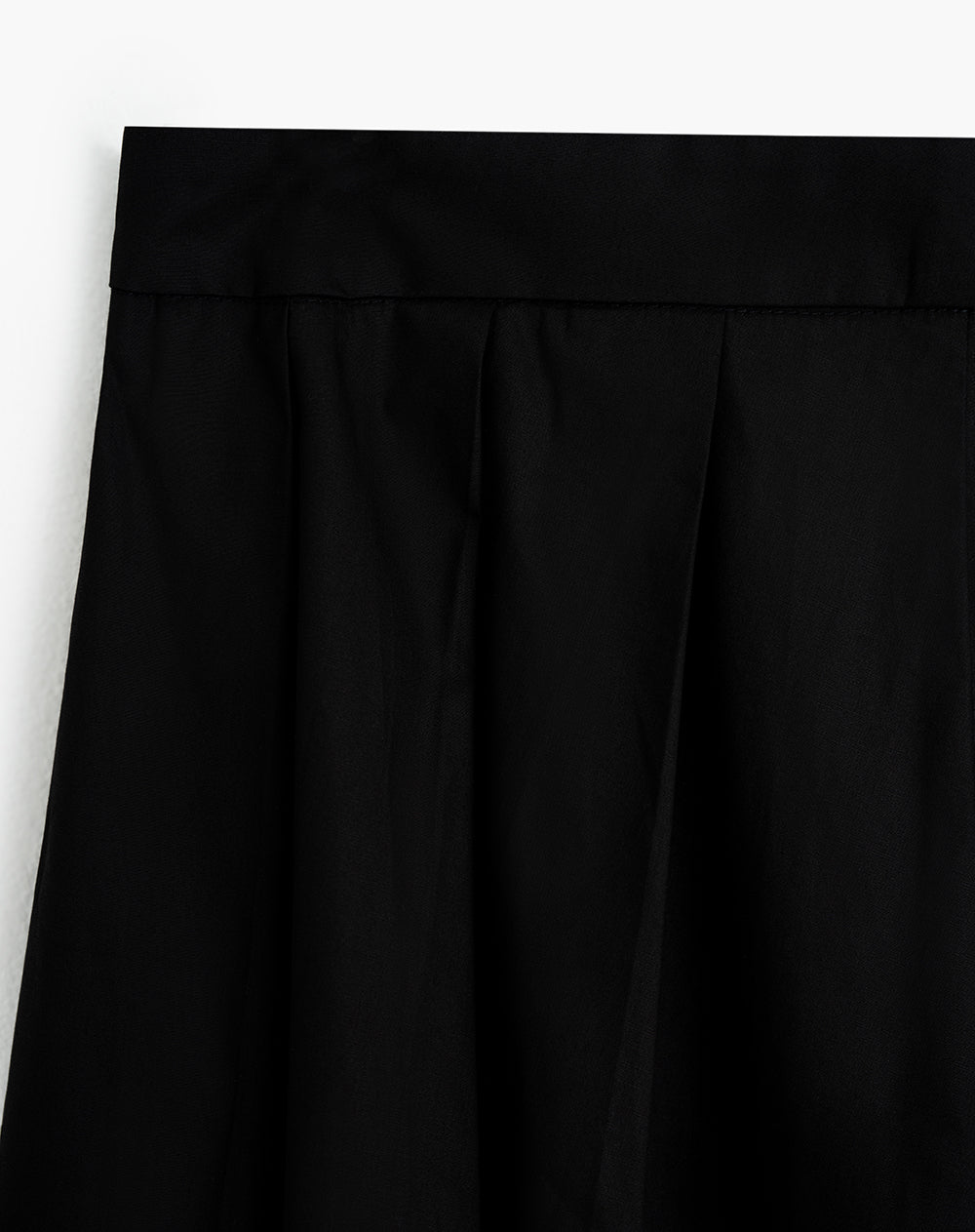 Falda midi tiro alto algodón negra mujer