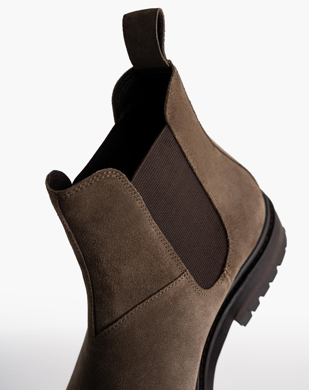 Botas cuero gamuza café hombre