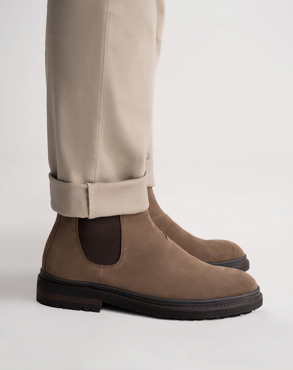 Botas efecto gamuza café hombre
