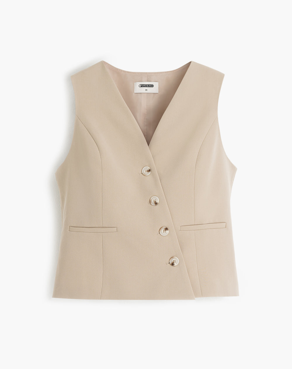 Chaleco loose fit sin capucha khaki