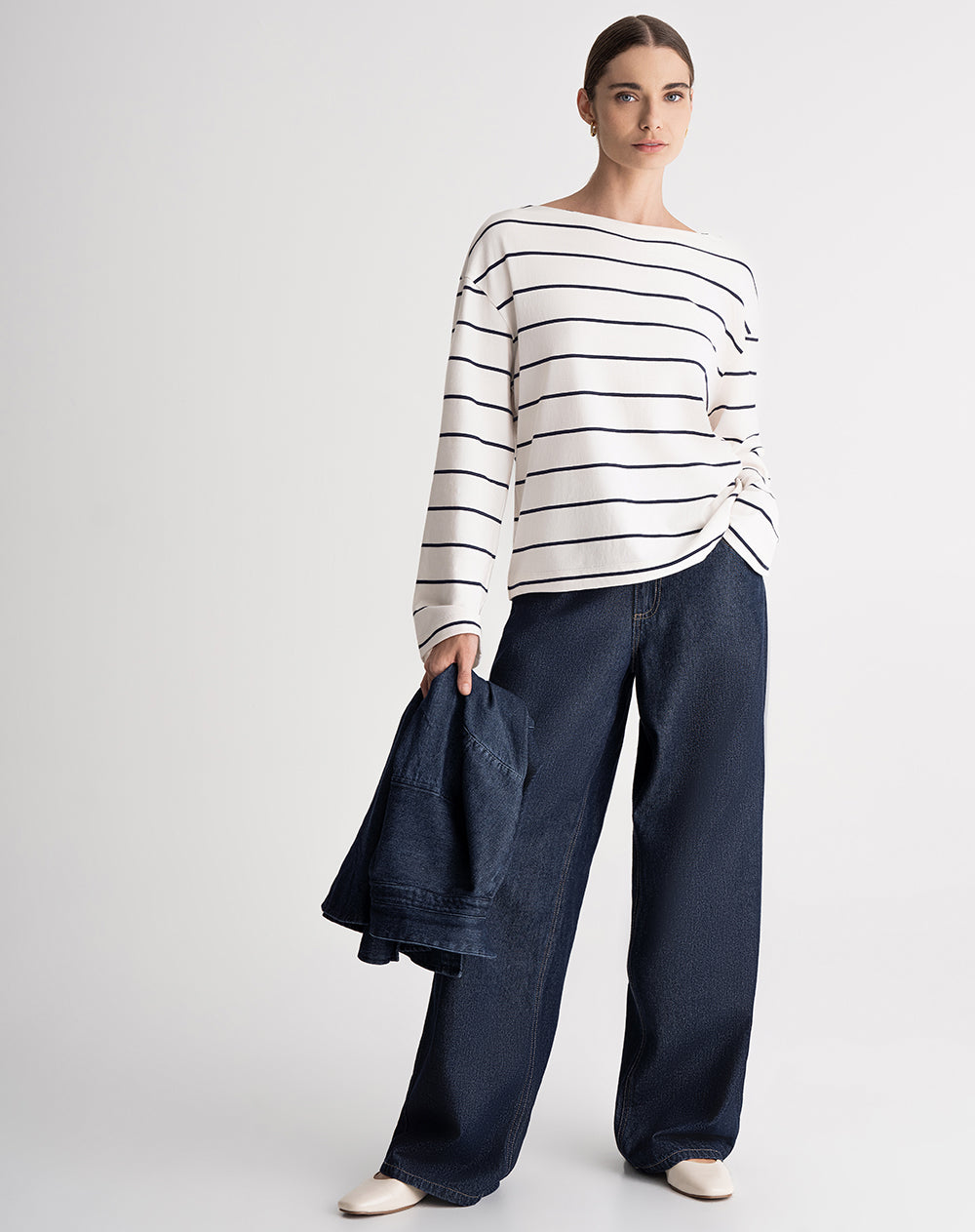 Camibuzo oversize algodón rayas mujer